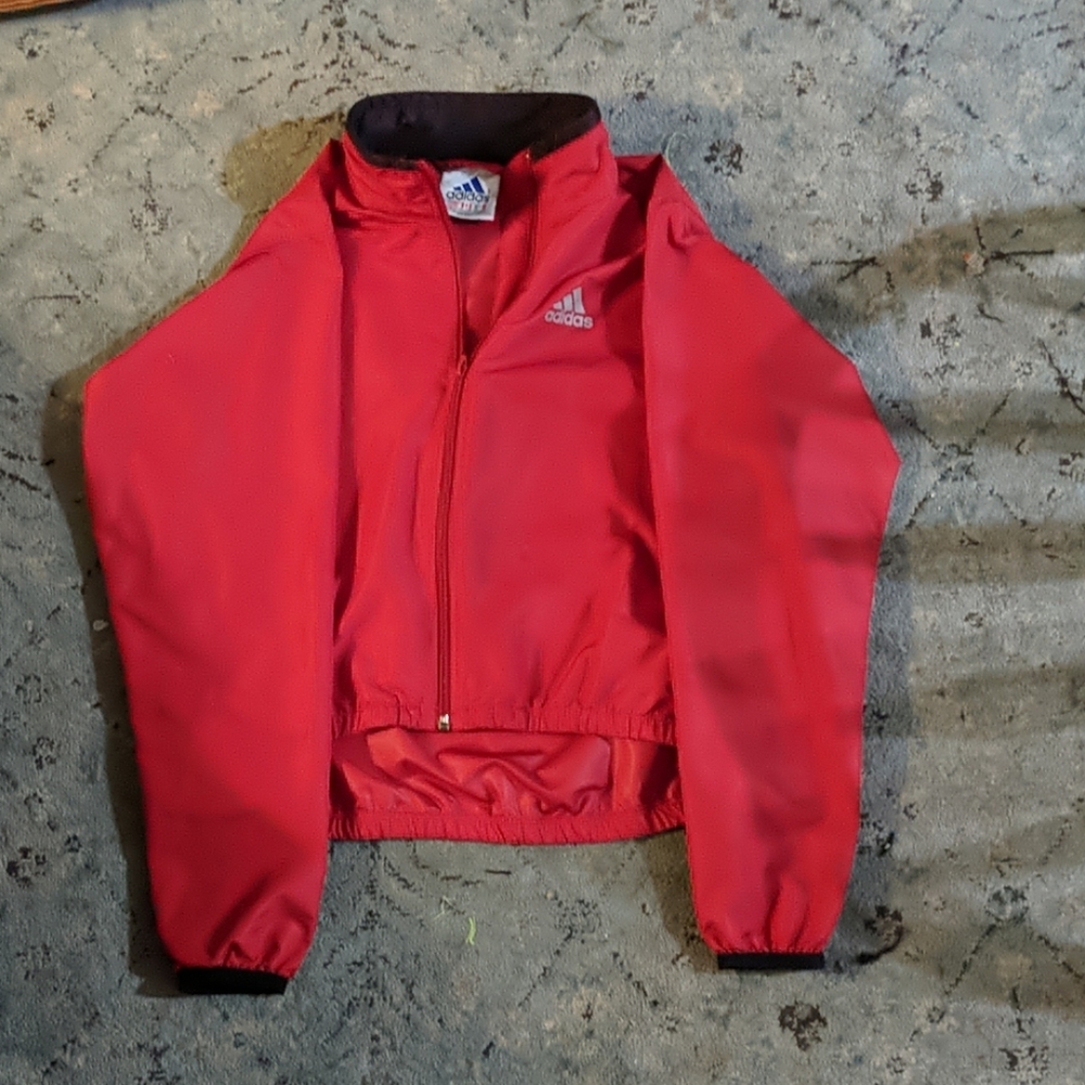 Adidas red wind breaker